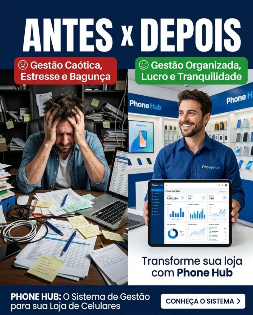 Antes e Depois da Gestão com Phone Hub
